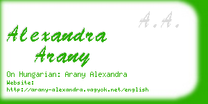 alexandra arany business card